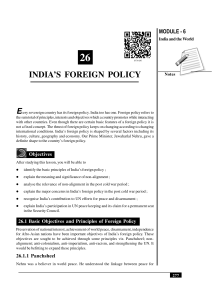 1.A Historical Perspective Domestic and International requirements of India’s Foreign Policy