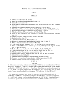 Heat and Mass Transfer Exam Prep: Conduction & Convection