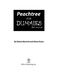 Peachtree for Dummies For Dummies Computers