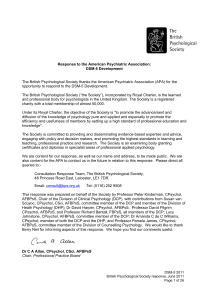 BPS Response to the American Psychiatric Association
