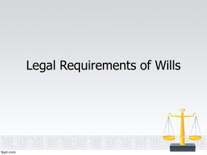 Legal Requirements of Wills