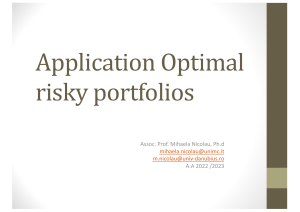 Exercises optimal risky portfolios -L16-17- 