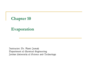 Chapter 10 Evaporation