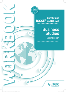 Cambridge IGCSE and O Level Business Studies Workbook 2nd Edition