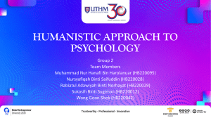 Humanistic Approach to Psychology