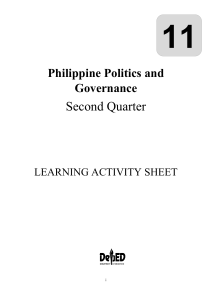 PHILIPPINE-POLITICS-AND-GOVERNANCE Q2 LAS
