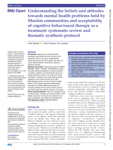 Understanding the beliefs and attitudes towards mental health problems held by Muslim communities