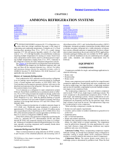 ASHRAE AMMONIA REFRIGERATION SYSTEMS