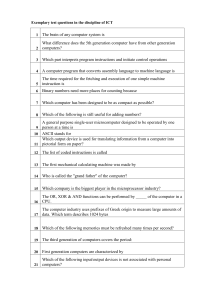 Exemplary test questions in the discipline of ICT (1)