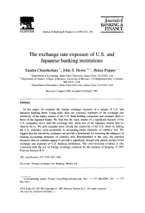 The exchange rate exposure of U.S. and Japanese banking institutions