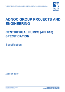 Centrifugal Pumps (API 610) Specification