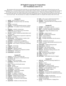 AP SAT Vocabulary Words