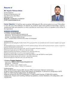 Resume of Md.Sayedur Rahman Sikder