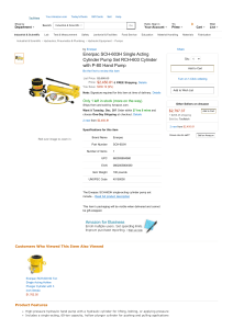 Enerpac SCH-603H Single Acting Cylinder Pump Set RCH-603 Cylinder with P-80 Hand Pump  Industrial Pumps  Amazon