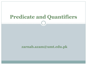 Predicate and Quantifiers