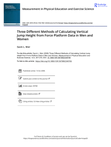 Moir Three Different Methods of Calculating Vertical Jump Height from Force Platform Data in Men and Women