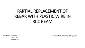 PARTIAL REPLACEMENT OF REBAR WITH PLASTIC WIRE IN