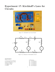 Kirchhoff's Laws Circuit Experiment: Lab Manual