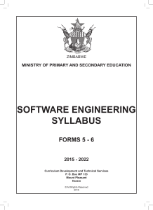 Software Engineering Syllabus Forms 5-6 Zimbabwe