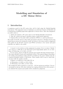 Modelling and Simulation of a DC Motor Drive