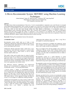 .A Movie Recommender System MOVREC using Machine Learning Techniques
