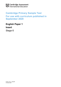 English Stage 6 Sample Paper 1 Insert tcm142-594893