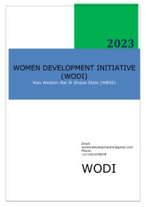 WODI Report: Women's Development Initiative in South Sudan