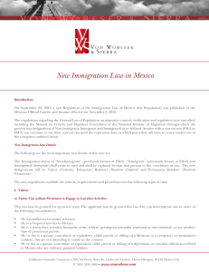 New Immigration Law in Mexico