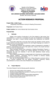 ACTION RESEARCH PROPOSAL Project Title I