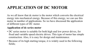 APPLICATION OF DC MOTOR