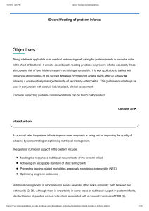 Enteral feeding of preterm infants