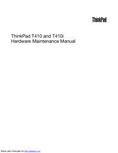 Manual Lenovo ThinkPad T410 2518X01 - ManualsBase.com