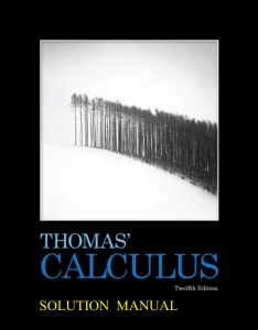 Thomas Calculus Instructors Solution Man
