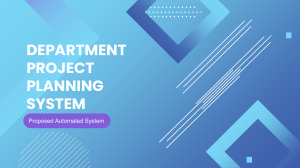DEPARTMENT PROJECT PLANNING SYSTEM
