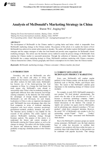 Analysis of McDonald's Marketing Strategy in China