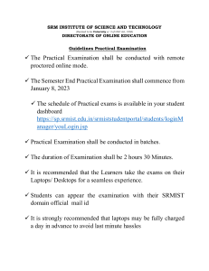 Guidelines Practical Examination Revised Timetable