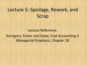 Lecture 3.Spoilage, rework and scrap