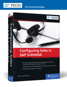 Configuraring Sales in SAP S4HANA