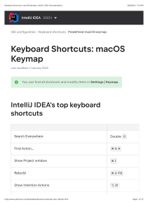 IntelliJ IDEA Keyboard Shortcuts: macOS Keymap