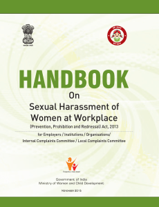 handbook on sexual harrasment of women at workplace