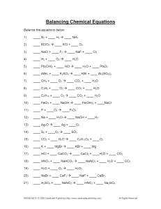 Balancing chemical equations