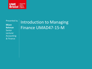 Introduction to Managing Finance UMAD47-15-M