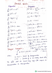 Calculus Formula Sheet: Derivatives & Integrals