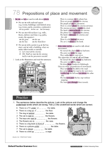 Prepositions of Place and Movement Grammar Exercise