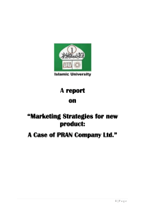 marketing strategies of pran company LTD.