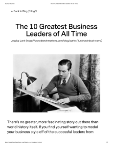 10 Greatest Business Leaders of All Time