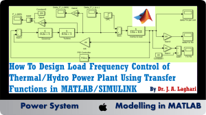 Modelling of Load Frequency Control in Matla software