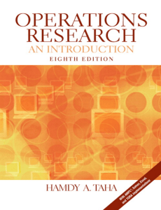 Operations Research - An Introduction - 8th Edition