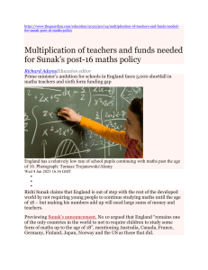 New post 16 Maths policy Sunak