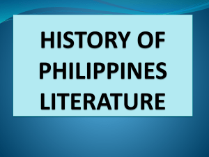 HISTORY OF PHILIPPINES LITERATURE
